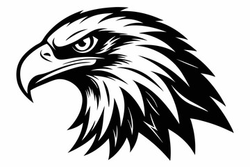 eagle head line art silhouette vector illustration