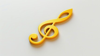Fototapeta premium Golden Treble Clef on White Background