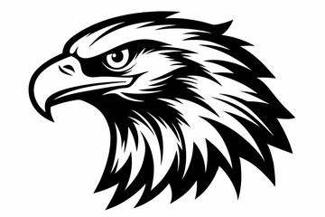 eagle head line art silhouette vector illustration
