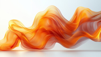 Bright warm orange and yellow abstract modern swoosh  elegant soft wave line on white background