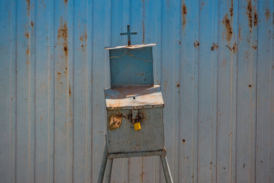 Church donation box in a village in Afar region, Ethiopia