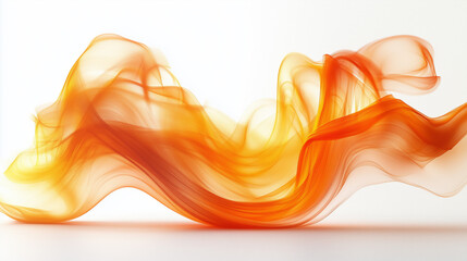 Bright warm orange and yellow abstract modern swoosh  elegant soft wave line on white background