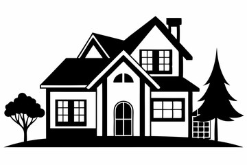 home line art silhouette vector illustration