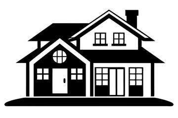 home line art silhouette vector illustration