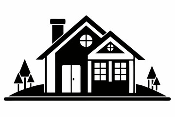 home line art silhouette vector illustration