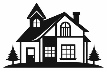 home line art silhouette vector illustration