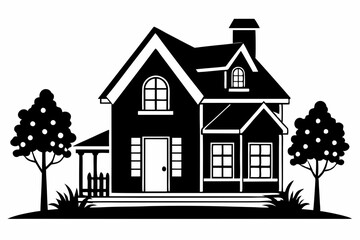 home line art silhouette vector illustration