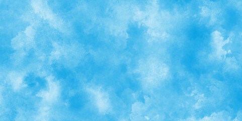 Abstract pattern with blue watercolor clouds on white background.watercolor paper textured for design templates,This is watercolor splash.It is drawn by hand.