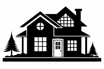 home line art silhouette vector illustration
