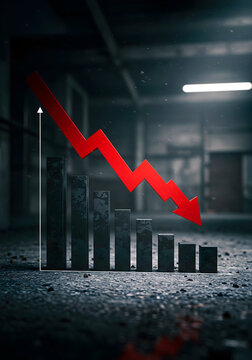 Graphique en chute libre repr&eacute;sentant une crise &eacute;conomique