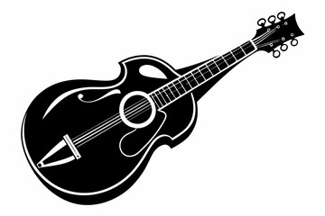 Fototapeta premium mandolin line art silhouette vector illustration
