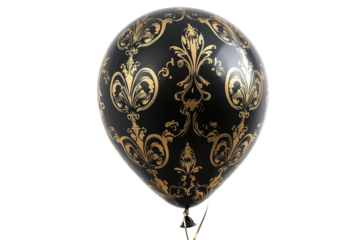 Elegant black balloon with gold pattern for celebrations