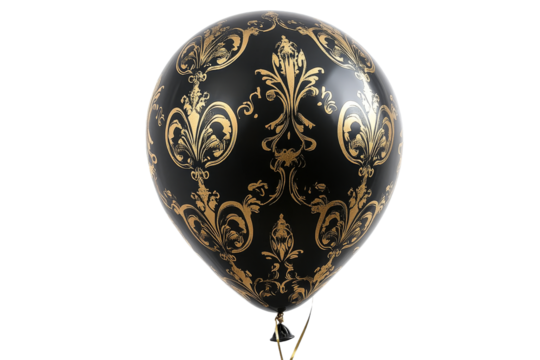 Elegant black balloon with gold pattern for celebrations