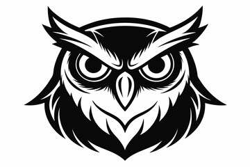 Fototapeta premium owl head line art silhouette vector illustration