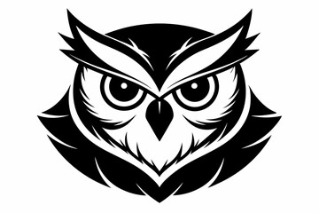 Fototapeta premium owl head line art silhouette vector illustration