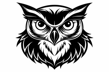 Fototapeta premium owl head line art silhouette vector illustration