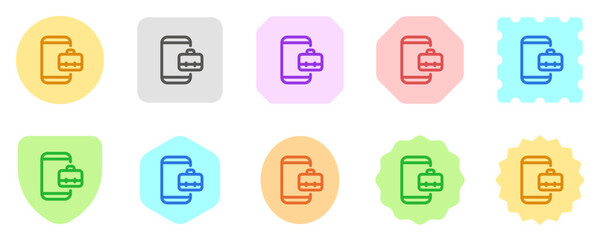 Editable job search app, briefcase, phone, online portfolio vector icon. Business, work, office. Part of a big icon set family. Perfect for web and app interfaces, presentations, infographics, etc