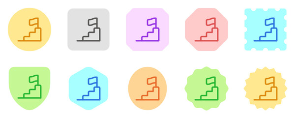 Editable career ladder, promotion, goal, success, climbing vector icon. Business, work, job, office. Part of a big icon set family. Perfect for web and app interfaces, presentations, infographics, etc