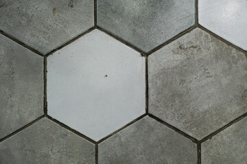 Hexagonal tiles are arranged in a beautiful pattern.