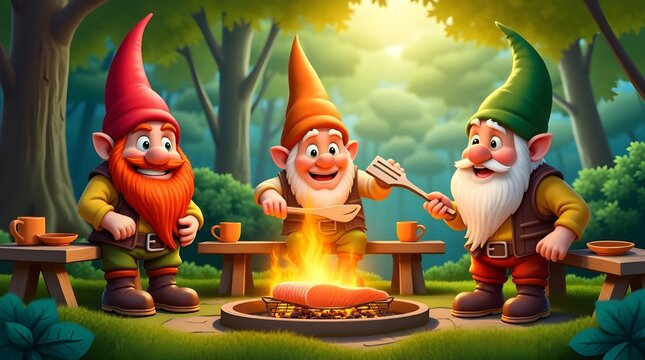 Los enanos est&aacute;n celebrando una fiesta de carne.