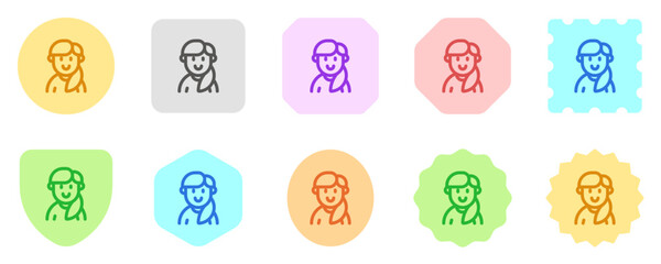 Editable adult woman with ponytail hairstyle avatar vector icon. User, profile, identity, persona. Part of a big icon set family. Perfect for web and app interfaces, presentations, infographics, etc