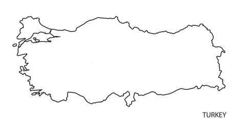 turkey map vector design outlines
