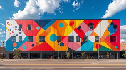 Colorful Geometric Building Facade
