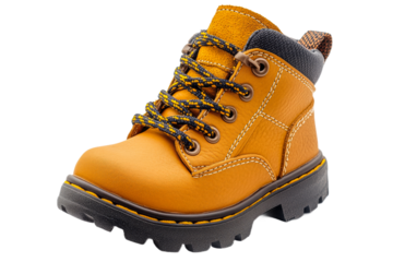 Stylish yellow boots with laces for outdoor adventures