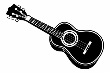 ukulele line art silhouette vector illustration