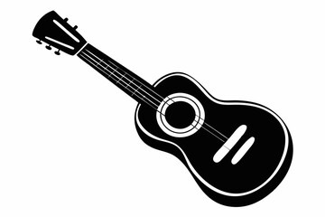 ukulele line art silhouette vector illustration