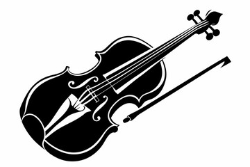 Obraz premium violin line art silhouette vector illustration