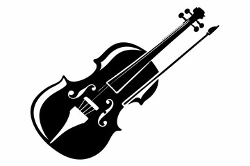 Obraz premium violin line art silhouette vector illustration