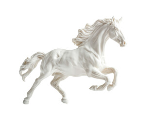 Fototapeta premium Majestic White Horse in Motion Against a Clean Transparent background Capturing the Essence of Freedom and Graceful Movement