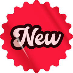 Red new modern round sticker isolated on white. Price sticker, sale sticker, price tag, retro label, sale or discount sticker, promotional badge set, shopping label png
