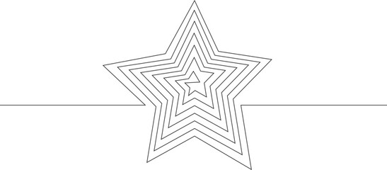 Continuous line drawing of nested star