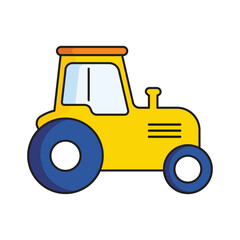 flat design tractor icon