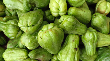 Fresh chayote vegetables