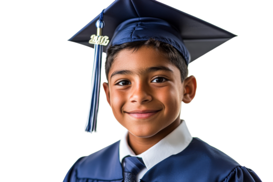 Young graduate in cap and gown with proud smile