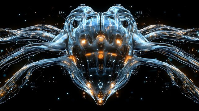 Abstract Sci-Fi Creature Mysterious, Technological