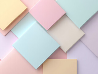Pastel Paper Tiles: An artistic arrangement of pastel-colored paper tiles, creating a visually pleasing and minimalist composition.