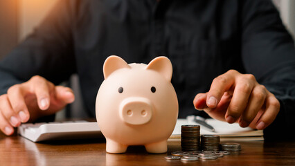 finance and investment concept, invest money, fundraising, ROI return on investment, Interest rate and dividend concept, Businessman is calculating income and return on investment in percentage.