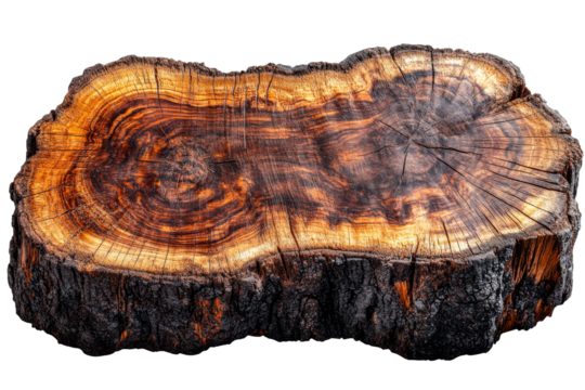 Unique wooden slab with vibrant grain patterns