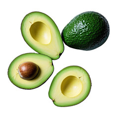 Avocado Fruit Image With Transparent Background, Generative AI