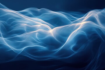 Fototapeta premium Abstract Blue Waves, Close-Up Detail. Concept Tranquility, Data, Technology. Keywords Gradient, Pattern, Texture, Futuristic, Modern, Flow, Calm.