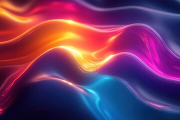 Obraz premium Abstract Close-up Flowing, colorful light trails. Modern design concept, vivid backdrop, dynamic light painting effect, smooth wave, futuristic art.
