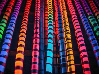 Colorful glow sticks arranged in a circle.