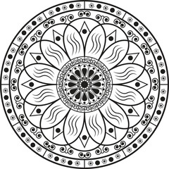 Mandala Round Ornament Floral Design Vector