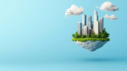 Obraz premium Conceptual Fantasy City Representing Economic Prosperity and Sustainable Future Vision