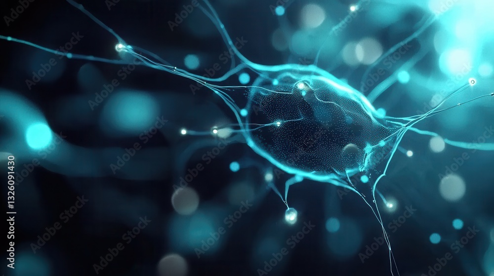 Poster intricate abstract digital network with a dark blue grid pattern creating a futuristic and visually 