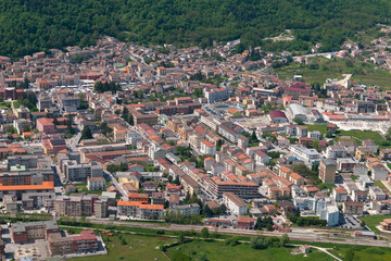 Veduta aerea di Bojano (CB) Italia.